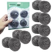 Kit com 12 Esponja De Aço Bucha para Limpeza Pesada Arear Panelas Multiuso