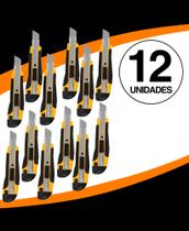 Kit com 12 estiletes profissional alta qualidade emborrachado 18mm c/lamina