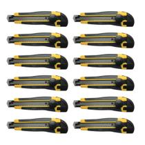 Kit com 12 Estiletes Seller P-700 18mm Corte preciso profissional, empunhadura emborrachada, trava giratória