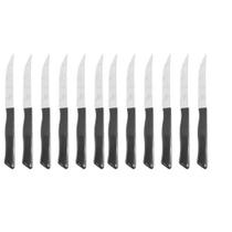 Kit com 12 facas cabo de plástico para cozinha - Filó Modas