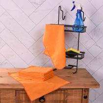 Kit Com 12 Flanelas 27Cm X 40Cm 100% Algodão Laranja - Panosul