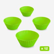 Kit com 12 Forminhas de Silicone Premium Cupcake BPA Free, Antiaderente, Forno e Airfryer