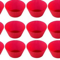 Kit Com 12 Forminhas Para Assar Cup Cake Muffin De Silicone Kit Com 12 Forminhas Para Assar Cup Cake Muffin De Silicone