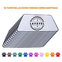 Kit com 12 Fraldas de Câes p/Chão 100x70 Sortidos 200 Lavagens - Alta Absorção - Ecológico