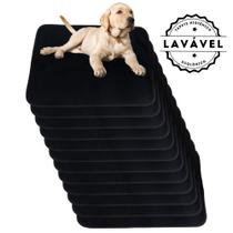 Kit com 12 Fraldas de Câes p/Chão 70x50 Preto 200 Lavagens - Alta Absorção - Ecológico