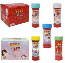 Kit com 12 frascos de bolha de sabão festa 60 ml cada Kit com 12 frascos de bolha de sabão festa 60 ml cada