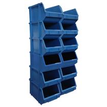 Kit Com 12 Gaveteiros de Plástico Organizador Bin Nº 5 - Azul
