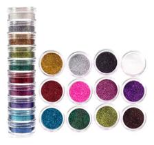 Kit Com 12 Glitter Purpurina Em Pó Unha Maquiagem Carnaval