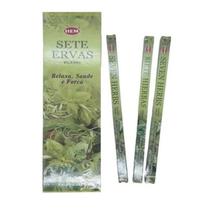 Kit com 12 Incensos Indianos 7 Ervas Limpeza Espiritual Kit com 12 Incensos Indianos 7 Ervas Limpeza Espiritual
