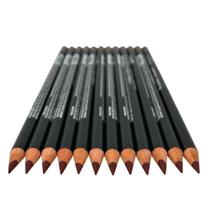 Kit com 12 lápis delineadores labiais de madeira, alta pigmentação, 19 cm
