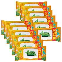 Kit Com 12 Lenço Umedecido Turminha Do Rex Leve 120 Pague 100 Unidades
