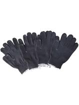 Kit com 12 Luvas Pretas Quentinhas Unissex Anti-derrapante Inverno Lisa