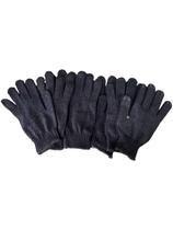 Kit com 12 Luvas Pretas Quentinhas Unissex Anti-derrapante Inverno Lisa