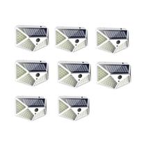 Kit com 12 Luzes Solares Externas 100 LEDs - Sensor de Movimento 270°
