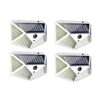 Kit com 12 Luzes Solares Externas 100 LEDs - Sensor de Movimento 270°