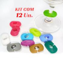 Kit Com 12 Marcadores De Silicone Taça De Vinho Champanhe