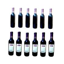 Kit com 12 Mini Vinhos Bordô Tinto de Mesa Suave Halberth 375ml