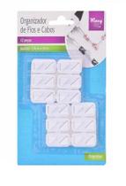 Kit com 12 Organizador de Fios Cabos de Plástico Autoadesivo Kit com 12 Organizador de Fios Cabos de Plástico Autoadesivo