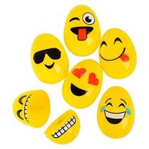 Kit com 12 Ovos de Páscoa de Plástico com Emojis