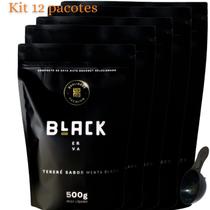 Kit com 12 Pacotes Black Erva Mate Tereré 500G Acompanha Scoop Colher Medidora Kit com 12 Pacotes Black Erva Mate Tereré 500G Acompanha Scoop Colher Medidora