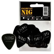 Kit Com 12 Palhetas Delrin Nig Violão Guitarra 0.70mm Preta
