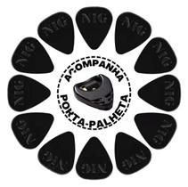 Kit Com 12 Palhetas Guitarra Baixo Nig 2,00+Porta Palhetas