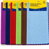 Kit com 12 panos de microfibra cores diversas sortido Kit com 12 panos de microfibra cores diversas sortido