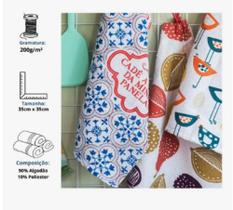 Kit com 12 - Panos De Prato Copa Atoalhado - Cozinha - Felpudo - Cor Sortido Liso - Camesa - 35x55cm