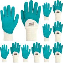 Kit Com 12 Par Luva De Segurança Green Volk Corrugada Coleta Lixo