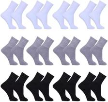 Kit com 12 pares cano alto sem estampas liso confortavel