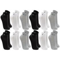 Kit Com 12 Pares De Meia Baixa Lupo Sport Modelo Cano Curto Esportiva Em Algodão Tamanho 33 ao 44