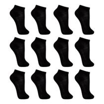 Kit com 12 pares de meia preta
