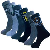 Kit Com 12 Pares De Meias Cano Longo Esportiva Apollo