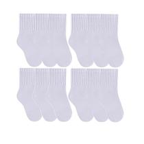 Kit Com 12 Pares De Meias Cano Médio Infantil Algodão Selene