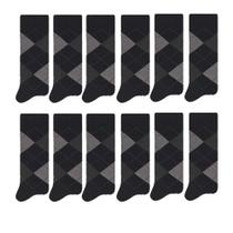 Kit Com 12 Pares De Meias Clássica Casual Masculina De Algodão Kit Com 12 Pares De Meias Clássica Casual Masculina De Algodão