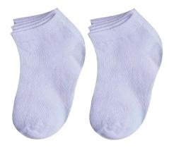 kit com 12 pares de meias infantil juvenil branca escolar-MBC