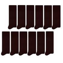 Kit Com 12 Pares De Meias Selene Social Masculina Básica Lisa Tecido Canelado 100% Algodão