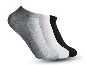 Kit Com 12 Pares De Meias Soquete Invisivel Tecido Ventilada