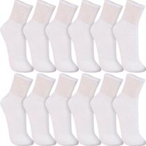 Kit Com 12 Pares Meias Trifil Cano Médio Alto Longo Unissex Masculina Feminina Atoalhada Algodão