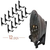 Kit Com 12 Peças Suporte Para Pratos e Azulejos Preto 12,5cm Kit Com 12 Peças Suporte Para Pratos e Azulejos Preto 12,5cm