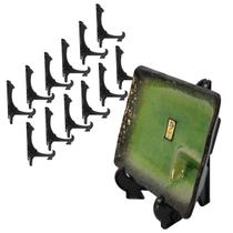Kit Com 12 Peças Suporte Para Pratos e Azulejos Preto 17,5cm Kit Com 12 Peças Suporte Para Pratos e Azulejos Preto 17,5cm