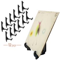 Kit Com 12 Peças Suporte Para Pratos e Azulejos Preto 24cm Kit Com 12 Peças Suporte Para Pratos e Azulejos Preto 24cm