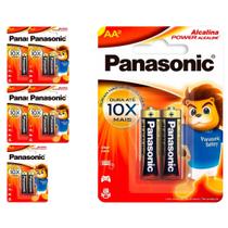 KIT com 12 Pilhas Alcalinas Aa Panasonic (6 Cart)