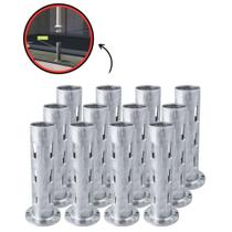 Kit Com 12 Pontalete Chumbador Alumínio Redondo 2' 200mm Kit Com 12 Pontalete Chumbador Alumínio Redondo 2' 200mm