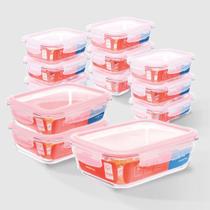 Kit com 12 Potes de Vidro Herméticos Retangulares Renove & Conserve Invicta