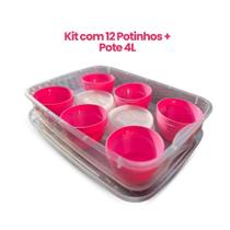 Kit com 12 Potinhos e Pote 4L Pronto para Servir