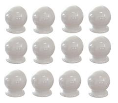 Kit com 12 Puxadores Gavetas Cômodas Portas Bolinha Plástico Kit com 12 Puxadores Gavetas Cômodas Portas Bolinha Plástico