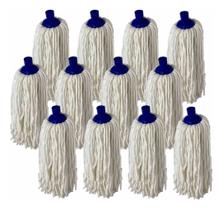 Kit Com 12 Refil Mop Esfregão Algodão Alta Absorção Limpeza