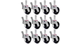 Kit Com 12 Rodízios Giratório Com Freio Para Andaime - JST Kit Com 12 Rodízios Giratório Com Freio Para Andaime - JST