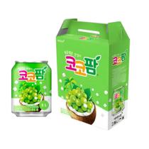 Kit com 12 Sucos Coco Palm uva com pedaços de coco Lata 238ml